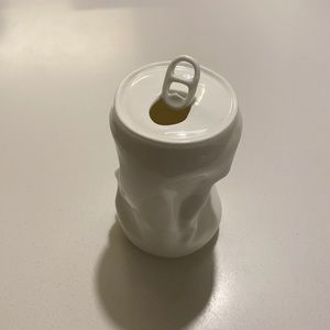 Very cool ceramic centerpiece, crumpled can shape